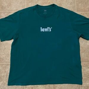 Levi’s relaxed fit green graphic print logo cotton T shirt